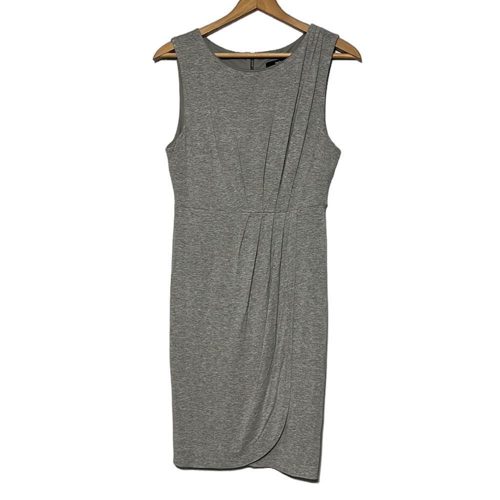 Tank Dress Woman's Size Small Mossimo Gray Faux Wrap Rayon Stretch Career Wear